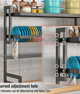 2-Laags Afdruiprek Boven Spoelbak - Multifunctionele Keuken Organizer