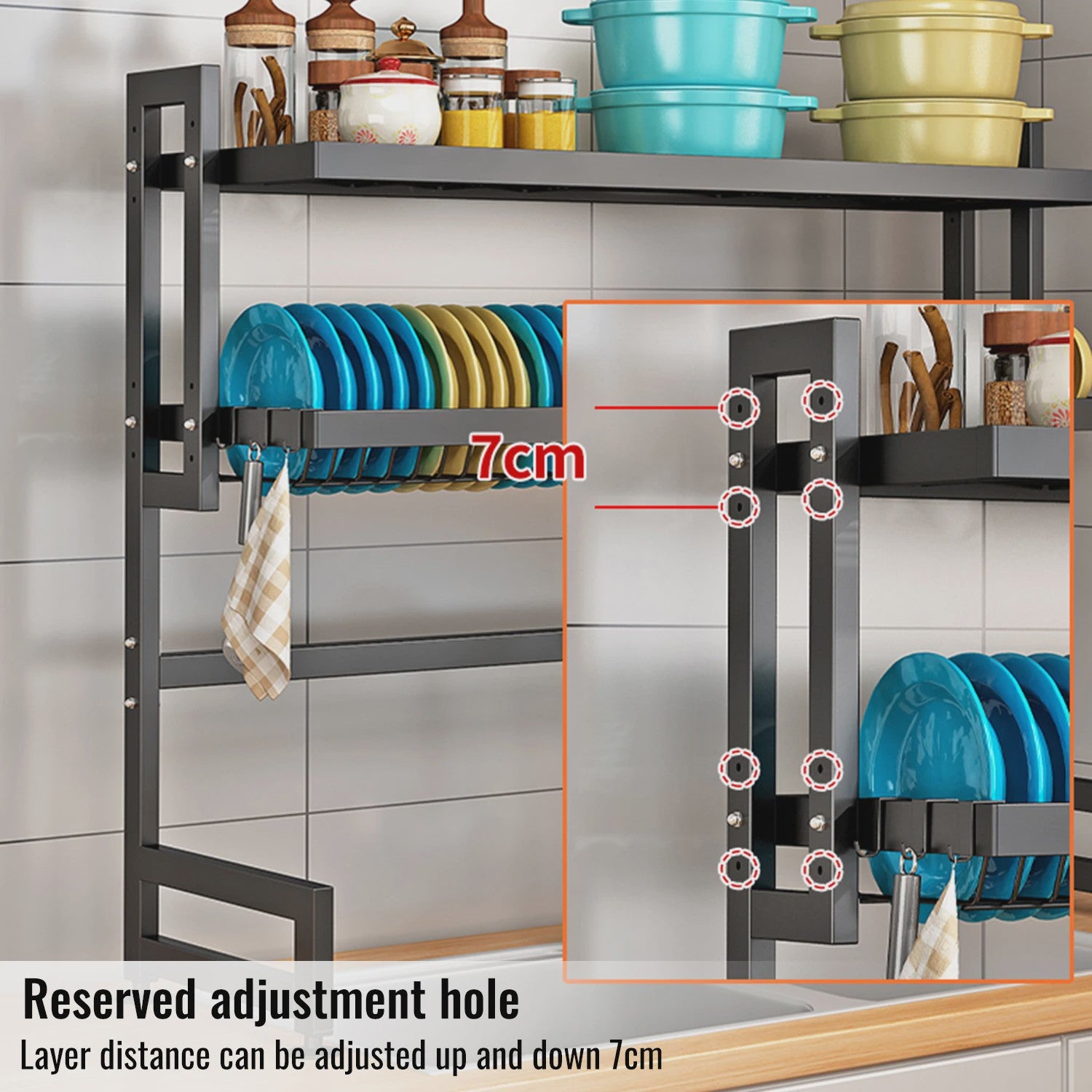 2-Laags Afdruiprek Boven Spoelbak - Multifunctionele Keuken Organizer