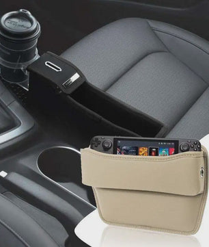 Leren Autostoel Organizer - Multifunctionele Opbergbox voor Autostoel Kieren