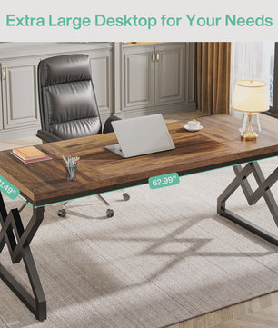 Tribesigns Bureau 160cm - Robuust Hout & Metaal - Ruim Werkblad