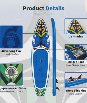 Opblaasbaar Stand Up Paddle Board (SUP) 335cm - Compleet met Peddel & Accessoires