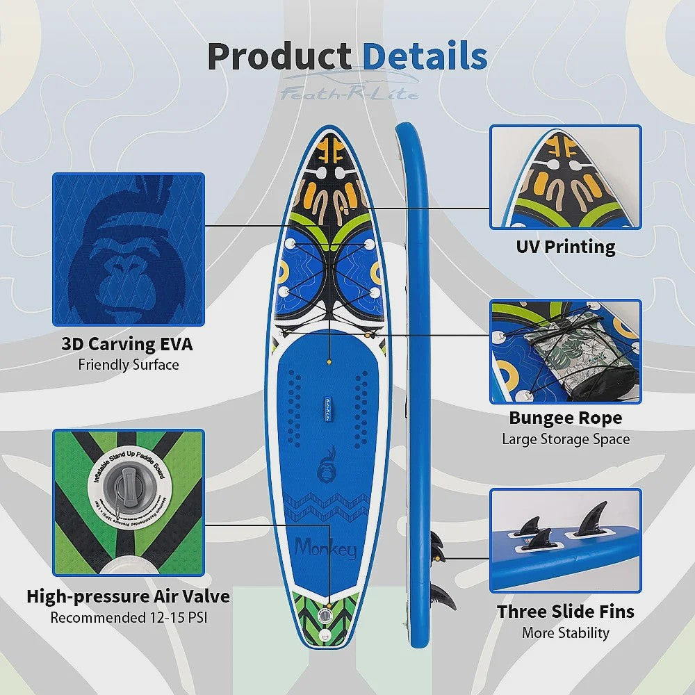 Opblaasbaar Stand Up Paddle Board (SUP) 335cm - Compleet met Peddel & Accessoires
