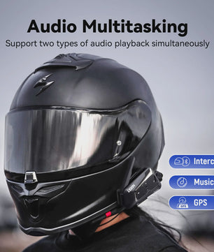 Lexin MeshCom Motorfiets Intercom - Mesh & Bluetooth Communicatie voor 24 Rijders
