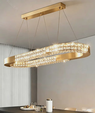 Luxe Kristallen Plafondlamp - Moderne Hanglamp voor Eetkamer & Woonkamer