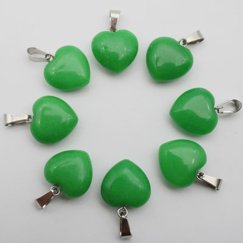 30x Natuursteen Hart Hangers (Amethist/Kwarts/Agaat) - DIY Sieraden Maken