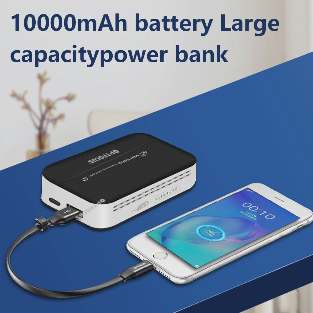 OPTFOCUS 4G WiFi6 Pocket Router 10000mAh Powerbank | Draagbare MIFI Hotspot