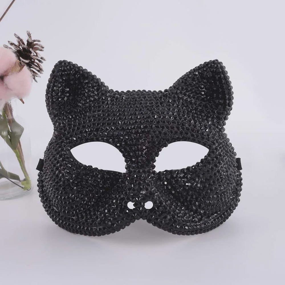 Glinsterend Grimas Masker: Horror & Halloween Kostuum Accessoire met Kristallen
