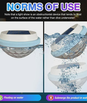 1-2Pack Solar Floating Pool Lighting, RGB Colour Changing Waterproof Pond Lights for Decoration of Swimming Pools, Yard Roads
