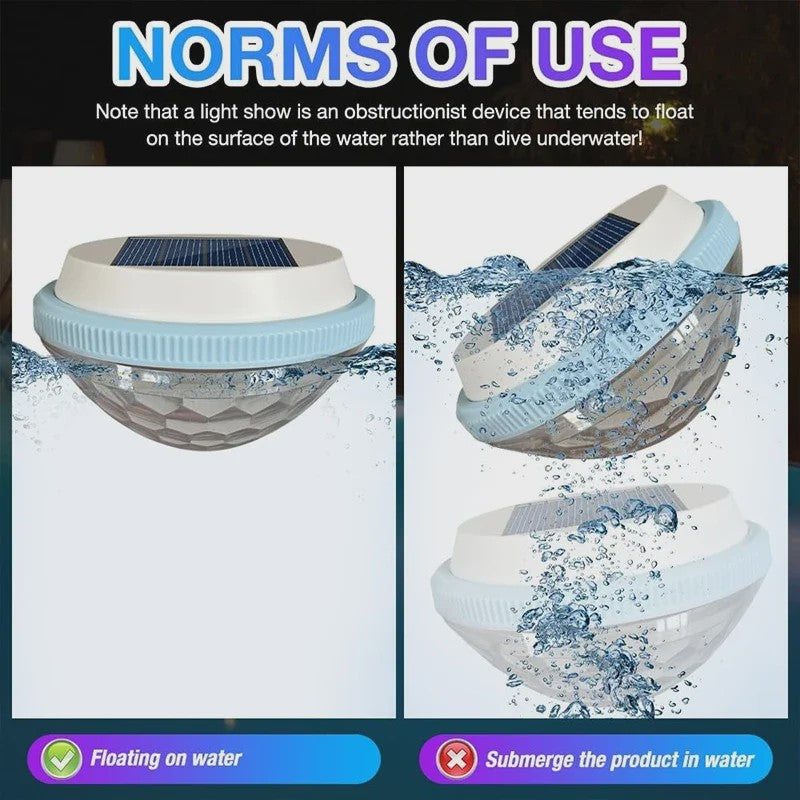 1-2Pack Solar Floating Pool Lighting, RGB Colour Changing Waterproof Pond Lights for Decoration of Swimming Pools, Yard Roads