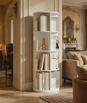 Draaibare Boekenkast Toren - 4 Laags Rotatie Plankenrek