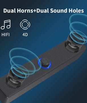 Draadloze Bluetooth Soundbar voor PC, TV & Laptop - Compact en Krachtig Geluid