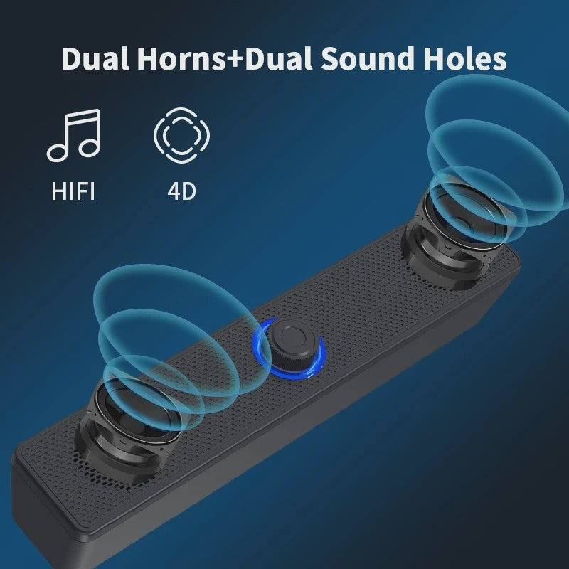 Draadloze Bluetooth Soundbar voor PC, TV & Laptop - Compact en Krachtig Geluid
