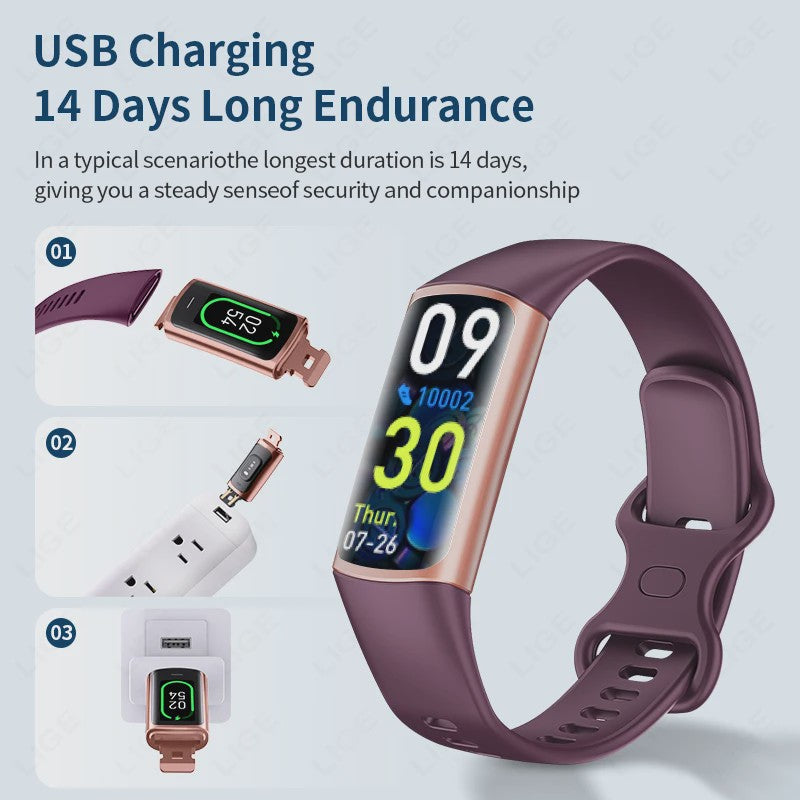 Smartwatch C68L: Fitness Tracker, Gezondheidsmonitor & Waterdichte Sport Armband voor Dames & Heren