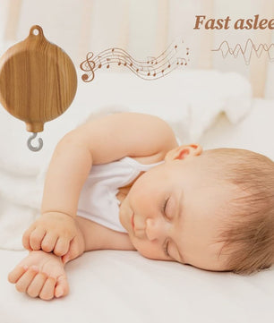 Houten Muziekdoosje Baby Mobiel - Draaiend & Kalmerende Melodieën voor de Babykamer