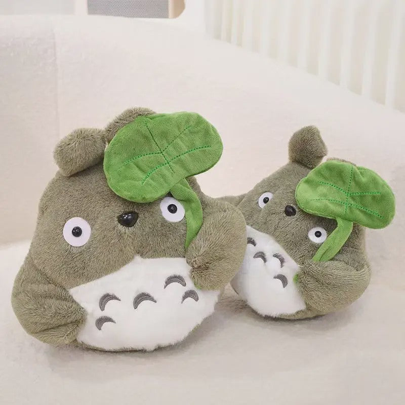 Schattige Totoro Pluche Knuffel met Lotusblad - Japans Kawaii Stijl Cadeau