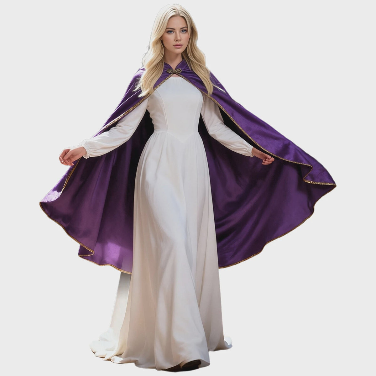 Unisex Middeleeuwse Fluwelen Cape met Opstaande Kraag - Renaissance Kostuum voor Feest, Cosplay & Podium