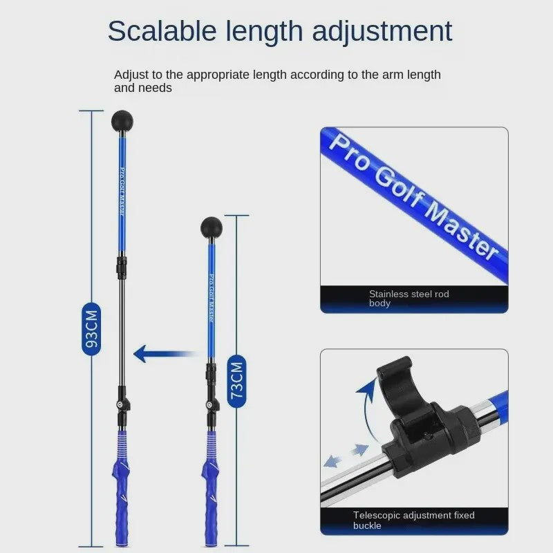 PGM Golf Swing Trainer - Verstelbare Lengte & Hoek voor Beginners (Links/Rechts)