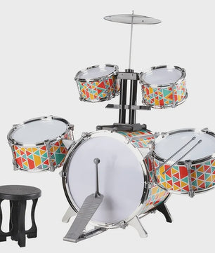 Mini Drumstel voor Kinderen - Rode Electroplated Beginnersset - Perfect voor Thuis Oefenen
