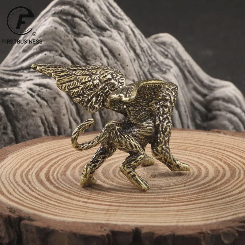 Bronzen Griffioen Beeldje - Miniatuur Woondecoratie & Uniek Cadeau