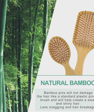Set Bamboe Haarborstel en Kam met Luchtkussen - Voor Alle Haartypes