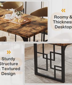 Tribesigns Bureau 160cm - Industrieel Hout & Zwart Metaal - Ruim Werkbureau