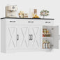 Stijlvol Dressoir 140cm met 4 Barn Doors en 3 Lades - Opbergkast voor Woonkamer of Keuken