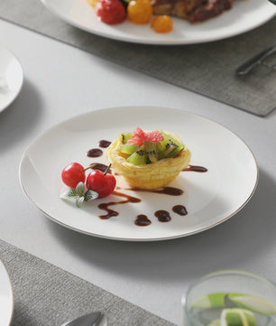 MALACASA Nordic 32-delig Wit Bone China Servies met Gouden Rand
