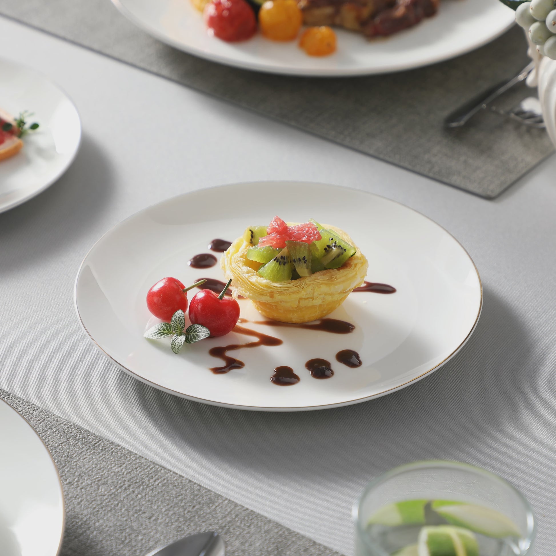 MALACASA Nordic 32-delig Wit Bone China Servies met Gouden Rand
