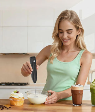 Elektrische Melkopschuimer met 3 Snelheden - USB Oplaadbaar Handheld Klopper