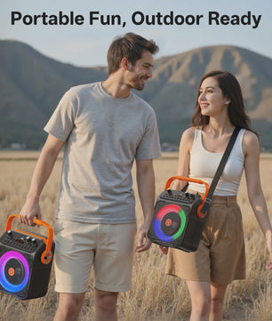 T35 Karaoke Bluetooth Speaker met Dubbele Microfoons en Lichtshow