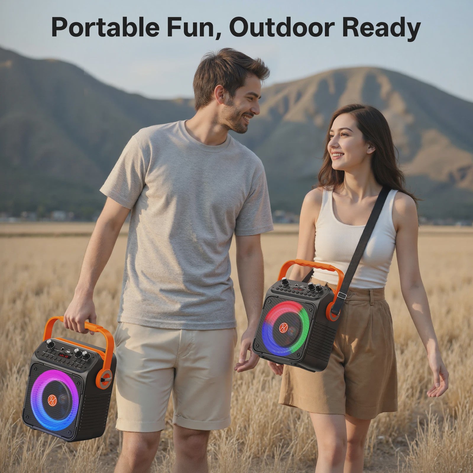 T35 Karaoke Bluetooth Speaker met Dubbele Microfoons en Lichtshow