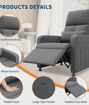 Elektrische Relaxfauteuil met Verwarmings- en Massagefunctie, USB-poort en Zijvakken