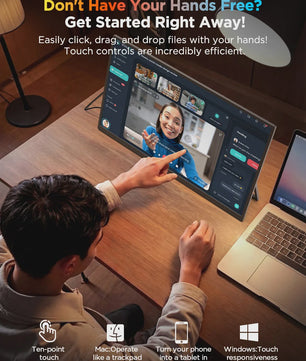 UPERFECT 15.7" 4K Draagbare Touchscreen Monitor - IPS, HDR, USB-C 3.1, HDMI - Ideaal voor Laptop, Console & Telefoon