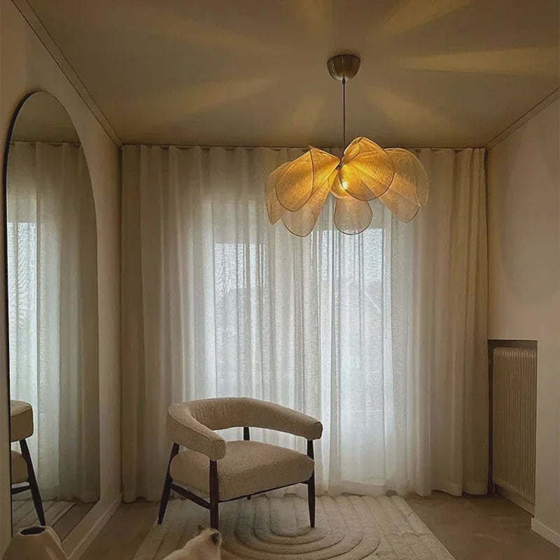 Wabi Sabi Stoffen Plafondlamp - Vintage Hanglamp voor Sfeervolle Verlichting