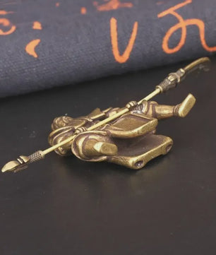 Bronzen Guan Gong Beeld op Paard - Chinese God van Rijkdom Decoratie
