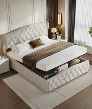 Stijlvol Hydraulisch Bed met Opbergruimte - Modern Design