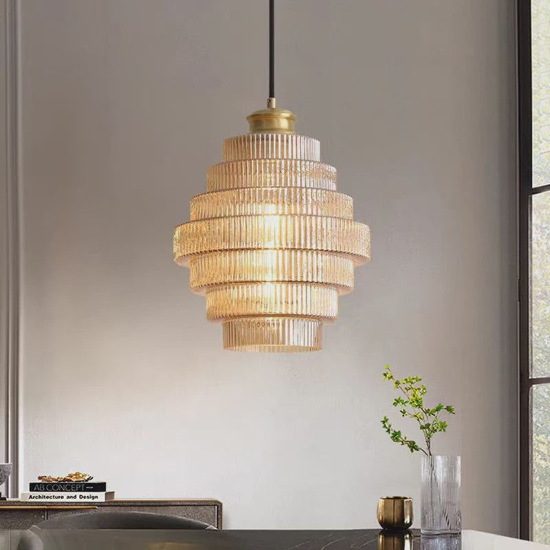 Nordic Retro Luxe Glazen Hanglamp - Sfeervolle Verlichting voor Bar, Slaapkamer & Eetkamer