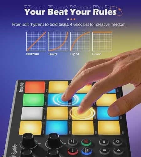 Synido TempoPAD P16 MIDI Controller: Draagbare Beat Maker Machine voor Muziekproductie
