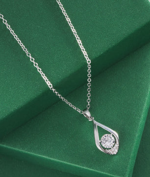 Zilveren 925 Dames Ketting met 1 Karaat Druppelvormige Moissanitehanger - Perfect Cadeau