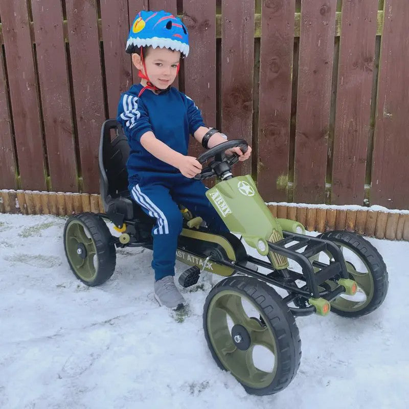 Traptrekker Go Kart Groen - Verstelbare Stoel & Handrem - Leeftijd 3-6 Jaar