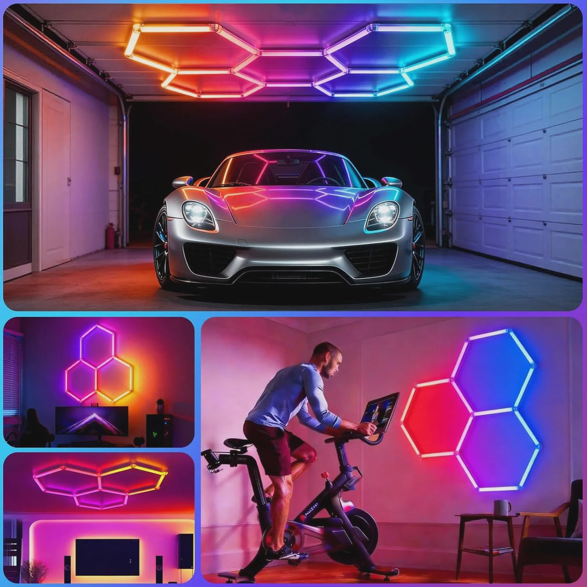 Hexagon LED Verlichting RGB - Dimbare Wandlampen & Plafondlampen voor Gaming, Feest & Garage