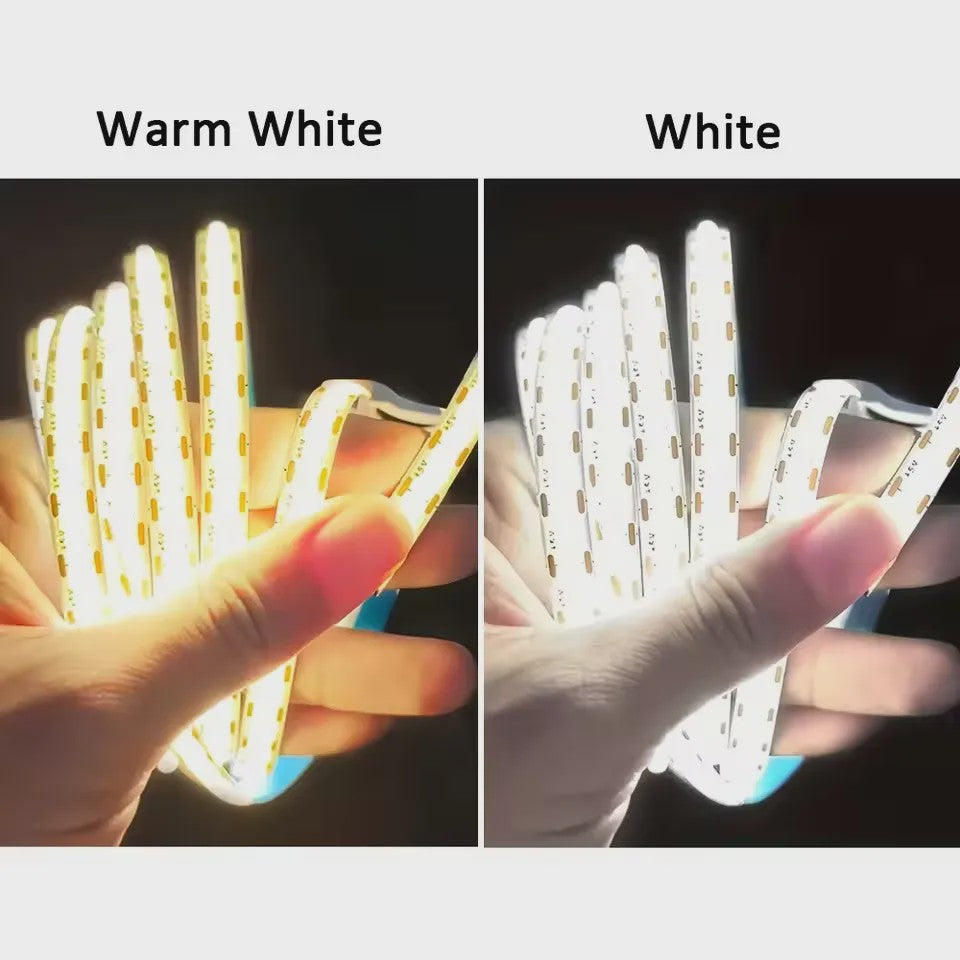 COB LED Strip met PIR Bewegingssensor - Flexibel, Zelfklevend, Batterijgevoed (5V)