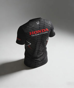 Honda Racing T-shirt Heren - Sportief & Trendy Kort Rood/Zwart