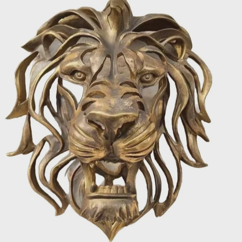 3D Leeuwenkop Wanddecoratie - Resin Ambachtelijk Ornament