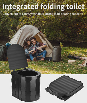 Draagbaar Camping Toilet - Opvouwbaar Kamperen, Auto & Buiten - Met Deksel
