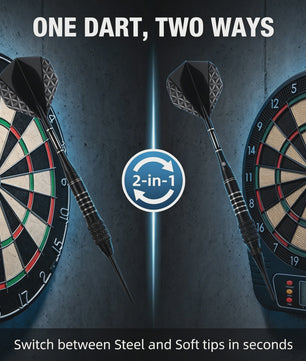 TRALOW Professionele Dartset: Wisselbare Stalen & Zachte Tips voor Ultieme Flexibiliteit