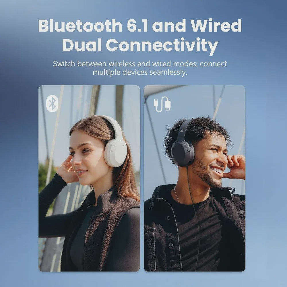 Edifier W820NB Plus Over Ear Koptelefoon: 88u Batterij, ANC, Hi-Res Audio & Bluetooth
