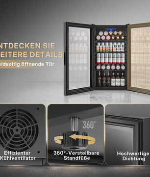 89L Drankenkoelkast met No Frost, Dubbel Glas & Omkeerde Deur - Energieklasse B