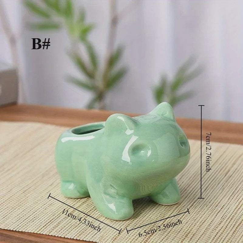 Schattige Keramische Mini Bloempot voor Succulenten & Kleine Plantjes - Leuk voor Huis & Tuin