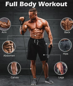 Professionele Weerstandsbanden Set (20-200 LBS) voor Krachttraining Thuis, Gym & Fitness